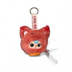 Baby three Cute Plush key and bag charm Orange and tan in color NWT